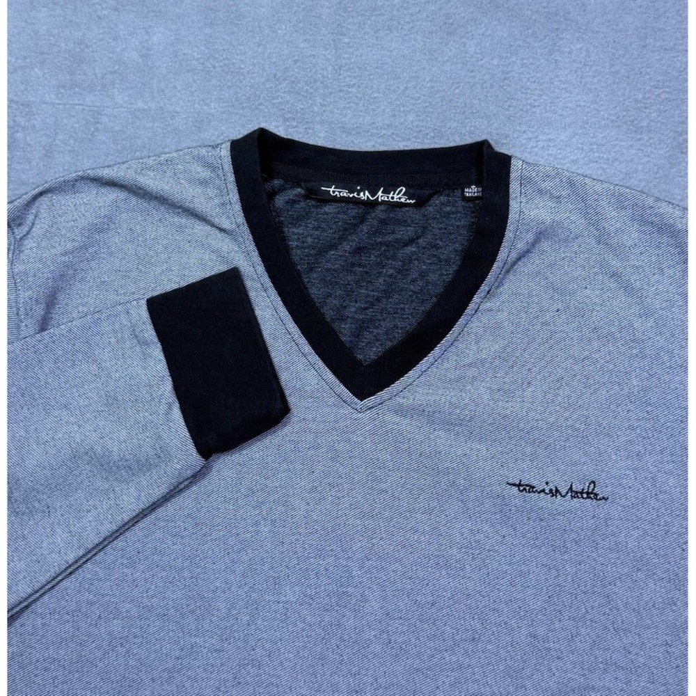 Travis Mathew Pullover Mens S Gray V Neck Pima Cotton Athleisure Normcore Dad